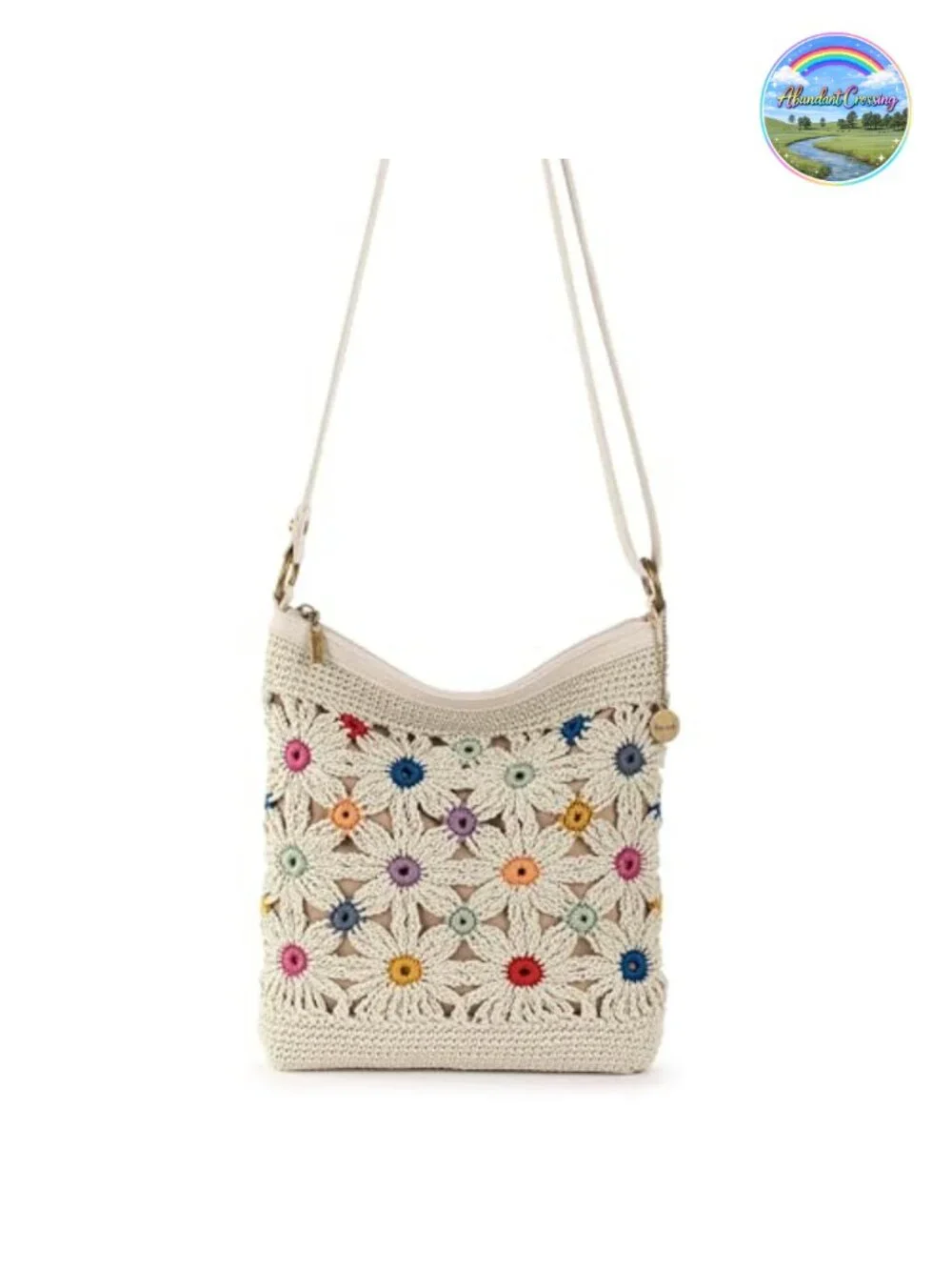 Hand-Crocheted Crossbody Purse with Adjustable Strap, Vegan Certified Recycled